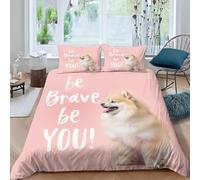 Funda Nordica Cama 80/90 de 3 Piezas Pomerania 3D Funda Nórdica 135x200 Lindas Mascotas Animales Ropa de Cama Suave Funda de Edredón para Niñas Niños + 2 Fundas de Almohada M.1696