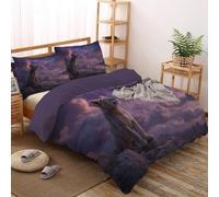 Funda Nórdica Cama 80/90, Funda Edredon con Animales Salvajes León El Espacio Microfibra 2 Piezas Compuesto por 1 Fundas Nórdica 135x200cm + 1 Fundas de Almohada 50x75cm