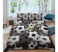 Funda Nordica Cama 80/90 Fútbol Americano Ropa de Cama 3D Tema Deportivo Microfibra Suave 3 Piezas Include 1 Fundas Nórdica 150x200 cm y 2 Fundas de Almohada 50x75cm D-327