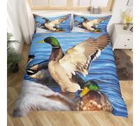 Funda Nordica Cama 80/90 Infantil ánade Real 3D Funda Edredón Animales Pato 135x200 cm, Ropa de Cama Ligera y Cómoda Microfibra con Cremallera y 1 Funda de Almohada Fácil Cuidado M/8812