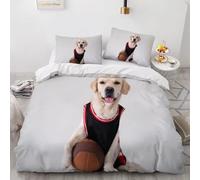 Funda Nórdica Cama 80/90 Labrador Retriever Impresión 3D Microfibra Suave Ropa de Cama Animales y Mascotas Adorables Funda Edredon 135x200 cm con Cremallera y 2 Fundas de Almohada 50x75 cm k.4755