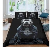 Funda Nordica Cama 80/90 Matón Ropa de Cama 3D Tema de Mascotas Microfibra Suave 3 Piezas Include 1 Fundas Nórdica 150x200 cm y 2 Fundas de Almohada 50x75cm C-3139