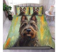 Funda Nordica Cama 80/90 Yorkshire Terrier 3D Ropa de Cama Microfibra Suave Cachorros Adorables Funda de edredón 135x200 cm con Cremallera y 2 Funda de Almohada 50x75 M.1016