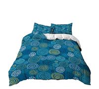 Funda Nordica Cama 90/105/135/150 Infantil Juveniles Chico Fuegos Artificiales Flor Microfibra Cremallera Juego De Cama Funda De Edredón Ropa De Cama 3 Piezas (Azul,Cama 135/150 (220 x 240cm))