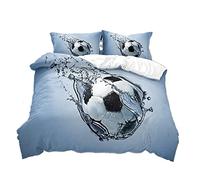 Funda Nordica Cama 90/105/135/150 Juvenil Niños Fútbol Disparo Objetivo Microfibra Fundas Edredón Nórdico con Funda de Almohada Ropa De Cama 3D 2/3 Piezas Juego De Cama (Gris,Cama 105 cm 200x200 cm)