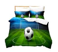 Funda Nordica Cama 90/105/135/150 Juvenil Niños Fútbol Disparo Objetivo Microfibra Fundas Edredón Nórdico con Funda de Almohada Ropa De Cama 3D 2/3 Piezas Juego De Cama (Verde B,Cama 90 180x220 cm)