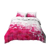 Funda Nordica Cama 90/105/135/150 Juvenil Niños Niñas Corazones Mariposa Estrella Floral Microfibra Funda de Almohada Ropa De Cama 3D 2/3 Piezas Juego De Cama (Rosa B,Cama 135/150 cm 220x240 cm)