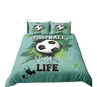 Funda Nordica Cama 90/105/135/150 Juveniles Chico Baloncesto Fútbol Bicicleta Dardos Microfibra Cremallera Juego De Cama Funda De Edredón Ropa De Cama 3 Piezas (Verde,Cama 105 (200 x 200 cm))