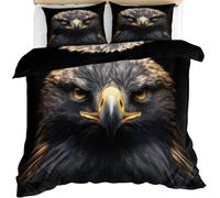 Funda Nordica Cama 90 áGuila Real Funda de Edredón PáJaro Juego de Ropa de Cama Microfibra con Cremallera, Reversible Suave Funda Nórdica 135x200 cm y 2 Funda de Almohada 50x75 cm