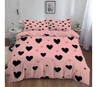 Funda Nordica Cama 90 Amor Reversible Suave Transpirable Microfibra Ropa de Cama Amor Romantico Funda Edredon 150x220 cm, 2 x Funda de Almohada 50x75 cm, 3D Funda de Edredón r.9763