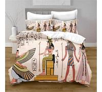 Funda Nordica Cama 90 Antiguo Egipto Juego de Ropa de Cama Cálido Transpirable Microfibra para Infantil Juvenil con Cremallera, 1 Funda Nórdica 150x220 cm + 2 Fundas de Almohada 50x75 cm