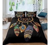 Funda Nordica Cama 90 AtrapasueñOs Negro Estampado Funda Edredon - Microfibra Suave Funda Nordico 150x200 y 2 Funda de Almohada 50x75 cm - Vista Fundas Nórdicas con Cremallera