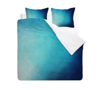 Funda Nórdica Cama 90 Azul - Juego de Cama Degradado 2 Piezas - Funda Edredon 135x200 cm y 1 Funda de Almohada 50x75 cm, Microfibra Suave & Transpirable, con Cremallera