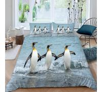 Funda Nordica Cama 90 Baloncesto 3D Microfibra Suave Ropa de Cama Criaturas Polares 3 Pezzi Include 1 Fundas de Edredón 135x200 cm 2 Fundas de Almohada 50x75cm j-2276