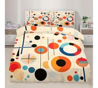 Funda Nordica Cama 90 CíRculo, Juego de Ropa de Cama GeoméTrico Funda de Edredón Microfibra con Cremallera, Reversible Suave Funda Nórdica 135x200 cm y Funda de Almohada 50x75 cm