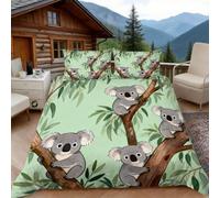 Funda Nordica Cama 90 Coala 3D Fundas Nordicas Animales Bonitos 3pcs Ropa de Cama Microfibra Suave Funda Nórdica 135x200 y 2 Funda de Almohada 50x80 cm