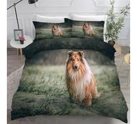 Funda Nordica Cama 90 Collie EscocéS Fundas Nordicas con Funda Almohada 50x75 Mascotas 3 Piezas Ropa de Cama Suave Transpirable 1 Funda Edredon 150x220 cm con Cremallera