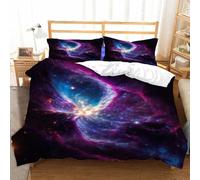 Funda Nordica Cama 90 Estrellado 3D Fundas Nordicas Planetas 3pcs Ropa de Cama Microfibra Suave Funda Nórdica 135x200 y 2 Funda de Almohada 50x80 cm