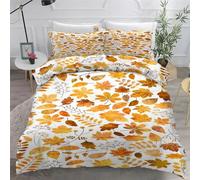 Funda Nordica Cama 90 Fondo OtoñAl, Funda Nordica 135x200 Hojas De Arce, Conjuntos de Cama Estampado 3D con Cremallera, Funda Nórdica Microfibra y 2 Funda de Almohada 50x75 cm