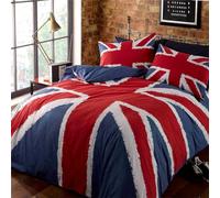 Funda Nórdica Cama 90 - Funda de Microfibra Edredon 150x220 cm 3 Piezas con 2 Fundas de Almohada 50x75cm,Estampado de Bandera BritáNica con Cremallera,para Camas Juveniles