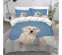 Funda Nordica Cama 90 Golden Retriever Impresión 3D Ropa de Cama Lindo Perro Mascota Suave Microfibra Funda de Edredón 150x200 con Cremallera y 2 Fundas De Almohada 50x75 x.1988