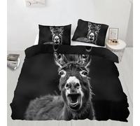 Funda Nordica Cama 90 HumoríStico, Funda Nordica 135x200 Cabeza De Burro, Fundas Edredon y 2 Fundas de Almohada 50x75 cm, Juego de Cama de Microfibra Cepillada Suave A2282