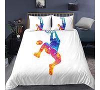 Funda Nordica Cama 90 Infantil Baloncesto Slam Dunk, Juego de Ropa de Cama Infantil Microfibra, Funda Edredon 135x200 cm con Cremallera y 1 Funda de Almohada 50x75 cm
