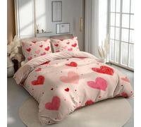 Funda Nordica Cama 90 Infantil Corazón Rosa 2 Piezas - 3D Funda Edredón Rosa 135x200 cm, 1 Funda de Almohada Microfibra Ropa de Cama Ligera y Cómoda, Fácil Cuidado M/1961