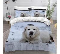 Funda Nordica Cama 90 Infantil Labrador Ropa de Cama 3D Animales con Forma de Perro 3 Piezas Suave Transpirable Microfibra Funda Nórdica 135x200 cm y 2 Fundas de Almohada 50x75 cm A-3271