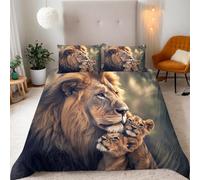 Funda Nordica Cama 90 Infantil León Funda Edredon 150x200 Animales Salvajes Fundas Nórdicas Microfibra Ropa de Cama de 3 Piezas con Cremallera y 2 Fundas de Almohada K.1917