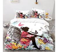 Funda Nordica Cama 90 Infantil Mariposas Poliéster Fundas Nórdicas 135X200Cm Viene con 2 Fundas De Almohada De 40X75Cm. Antiarrugas Sin Hierro
