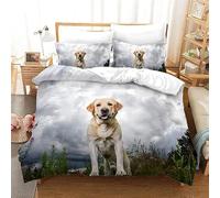 Funda Nórdica Cama 90 Labrador Retriever Impresión 3D Microfibra Suave Ropa de Cama Animales y Mascotas Adorables Funda Edredon 150x200 cm con Cremallera y 2 Fundas de Almohada 50x75 cm j.3849