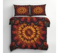 Funda Nordica Cama 90 Mandala, Funda Edredon 150x200 y 2 Fundas de Almohada 50x75, Juego de Ropa de Cama de 3 Piezas Microfibra Suave con Cremallera U165