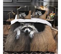 Funda Nordica Cama 90 Mapache Funda edredon Hoyo en un áRbol 3D Funda Nórdica 155x200 Funda Nordica de Microfibra Suave con Cremallera + 2 Fundas de Almohada 50x75cm b.3339