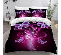 Funda Nordica Cama 90 Mariposa Infantil Juego de Funda de Edredón de Microfibra de 3 Piezas,con Cremallera,Suave 1 Funda de Edredón 150x220cm+2 Fundas de Almohada 50x80cm