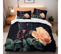 Funda Nordica Cama 90 Mariposa Infantil Juego de Funda de Edredón de Microfibra de 3 Piezas,con Cremallera,Suave 1 Funda de Edredón 150x220cm+2 Fundas de Almohada 50x80cm