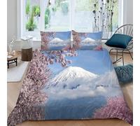 Funda Nordica Cama 90 Monte Fuji Funda edredon NiñOs y NiñAs 3D Funda Nórdica 135x200 Funda Nordica de Microfibra Suave con Cremallera + 2 Fundas de Almohada 50x75cm c.698