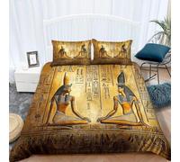Funda Nordica Cama 90 Murales del Antiguo Egipto Microfibra Suave 3D Funda Nórdica 135x200 Humanidades y Cultura Ropa de Cama con Cremallera Fundas Edredón con 2 Fundas Almohada g-578