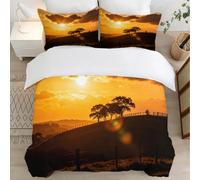 Funda Nórdica Cama 90 Nubes Blancas en la Cima de Una Montaña Impresión 3D Microfibra Suave Ropa de Cama Paisaje al Atardecer Funda Edredon 150x200 cm con Cremallera y 2 Fundas de Almohada l.1101