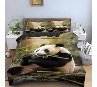 Funda Nórdica Cama 90 Panda Funda Edredon 150x200 Microfibra Suave, Ropa de Cama National Treasure 3 Piezas - Funda Nordica Panda y 2 Funda de Almohada 50x80 con Cremallera