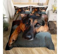 Funda Nordica Cama 90 Pastor Alemán Funda de Edredón 135x200 cm 3D Perro Pastor Ropa de Cama 3 Piezas de Microfibra Hipoalergénica y 2 Fundas de Almohada 50x75cm, t2882