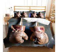 Funda Nordica Cama 90 Pelea de Box 3D Fundas Nordicas Adolescentes y Adultos 3pcs Ropa de Cama Microfibra Suave Funda Nórdica 135x200 y 2 Funda de Almohada 50x80 cm