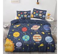 Funda Nordica Cama 90 Planeta Morado Funda Nordico 150x200 cm Dibujos Animados Patrón Funda Edredon con Cremallera Cómodo 110gsm Microfibra Fundas Nordicas y 2 Funda Almohada 50x75 cm