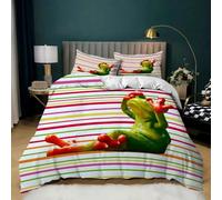 Funda Nordica Cama 90 Rana arbórea Juego de Ropa de Cama Cálido Transpirable Microfibra para Infantil Juvenil con Cremallera, 1 Funda Nórdica 150x220 cm + 2 Fundas de Almohada 50x75 cm