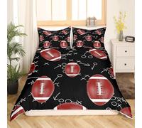 Funda Nordica Cama 90 Rugby 3D Ropa de Cama Fondo Liso Suave Microfibra Funda Nórdica 150x200 cm con Cremallera y 2 Funda De Almohada 50x75 cm J.620