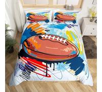 Funda Nordica Cama 90 Rugby, Ropa de Cama 150x200 Pintada de Microfibra de Impresos 3D Funda Edredon 150x200 cm y 2 Funda de Almohada 50x75 cm 6924-K