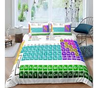 Funda Nordica Cama 90 Tabla Periódica 3D Funda Edredón Campus de Ciencias 150x220 cm, Ropa de Cama Ligera y Cómoda Microfibra con Cremallera y 2 Fundas de Almohada Fácil Cuidado M/10662