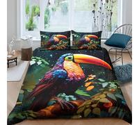 Funda Nordica Cama 90 Tucanes Funda Edredon 155x200 Impresión 3DEstilo Bohemio Ropa de Cama Fundas de Edredón Microfibra Suave y 2 Fundas de Almohada 50x75 D/267