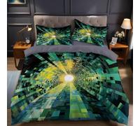 Funda nórdica Cama Doble Amarillo Funda edredón 240x260 cm Túnel Tubular Abstracto de Microfibra cepillada Transpirable, Incluye 2 Fundas de Almohada 50x75 cm