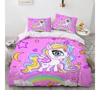 Funda Nordica Cama Microfibra Suave Unicornio 200x200 Impresión 3D - 1 Funda Nórdica 200x200cm + 2 Almohadas 40x75cm - BIJOOT